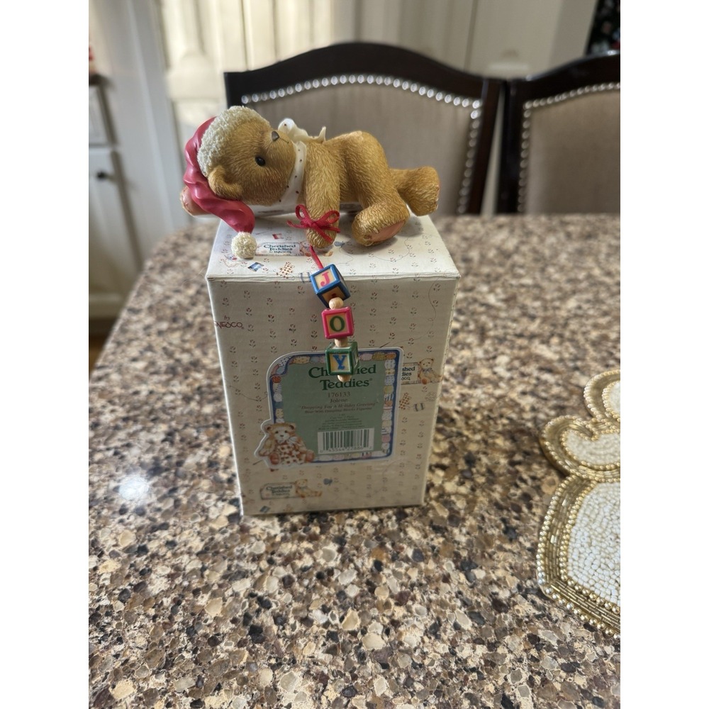 Cherished Teddies 176133 JOLENE Dropping You Holiday Greetings‎ Shelf Bear W/COA